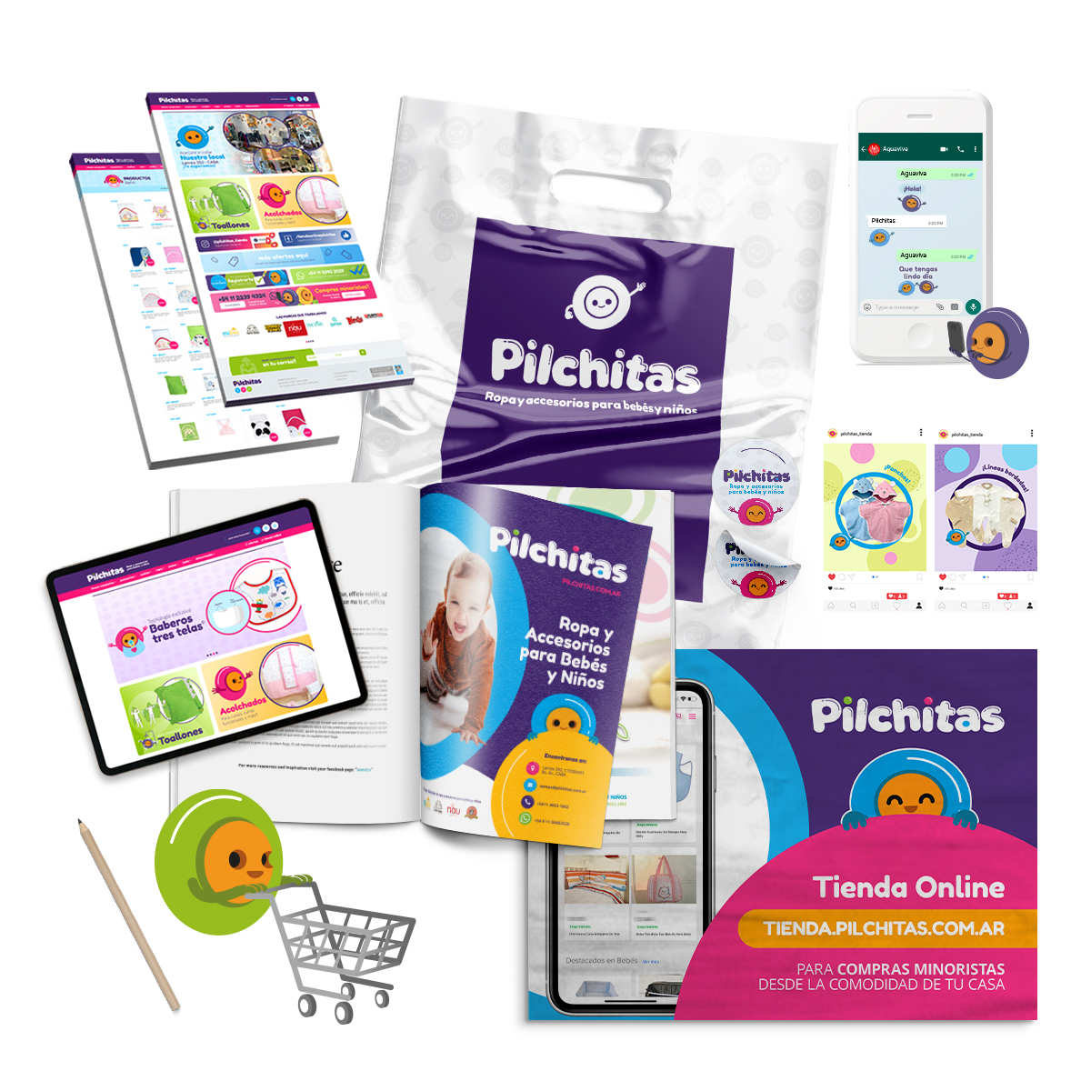 Pilchitas - Identidad / Interactivo / Servicios Complementarios / PACKAGING /  Editorial / Redes Sociales - Aguaviva - Dejamos Marcas