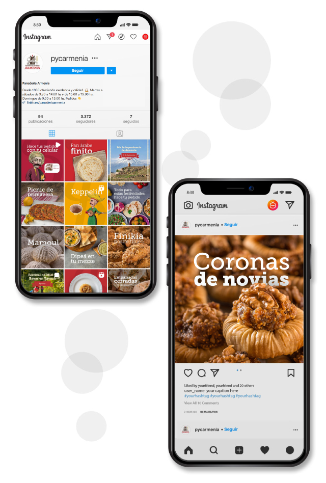 Panadería y Confiteria Armenia - INTERACTIVO / SERVICIOS COMPLEMENTARIOS / REDES SOCIALES - Aguaviva - Dejamos Marcas